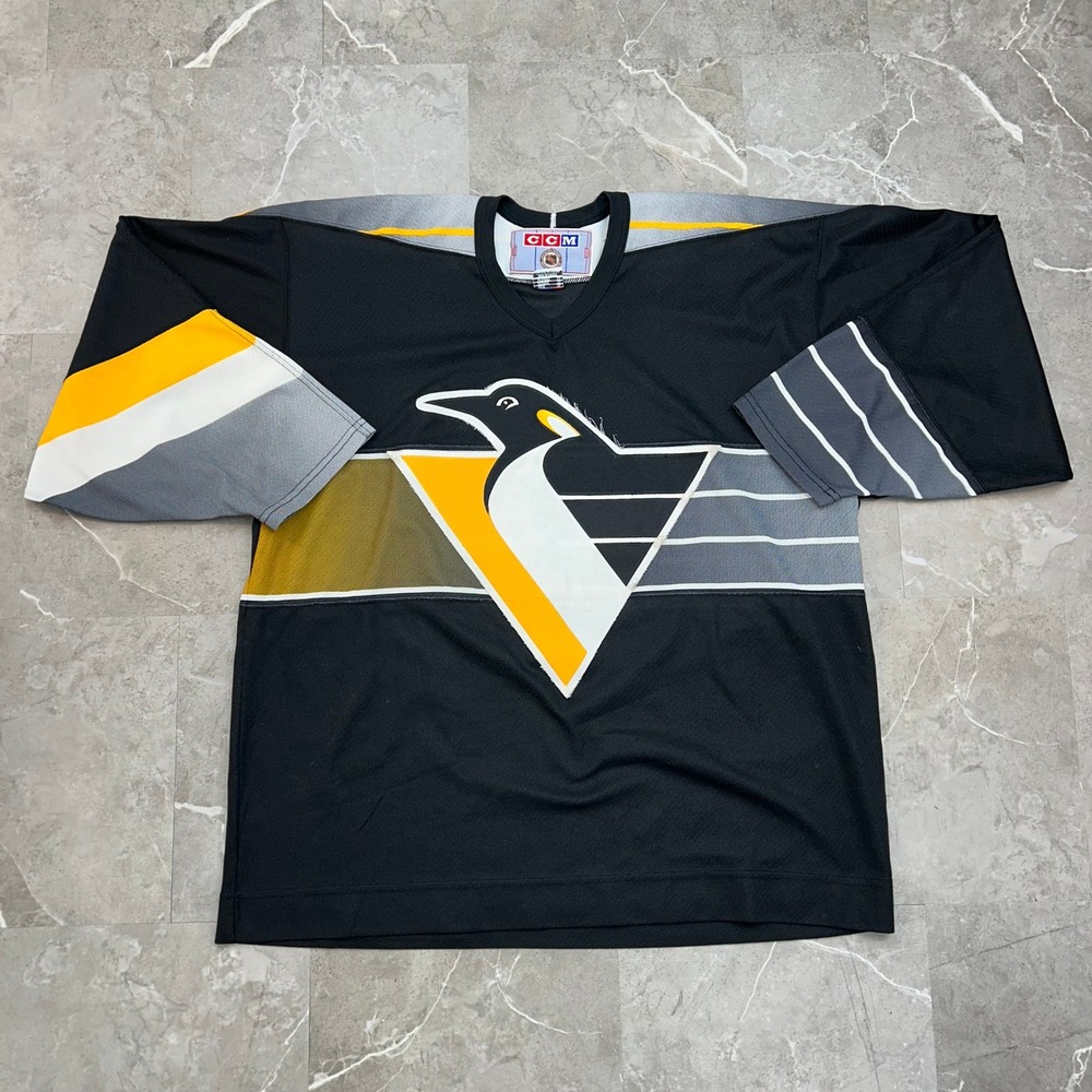 Vintage CCM Pittsburgh Penguins Jersey Mens XL Robo Pens Hockey Sweater Blank